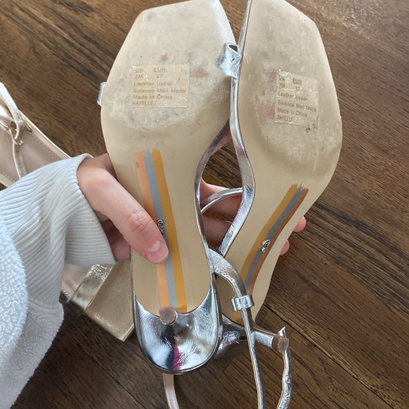 Sam Edelman Rayelle Kitten Heel BUNDLE silver and gold size 7 - Picture 3 of 5